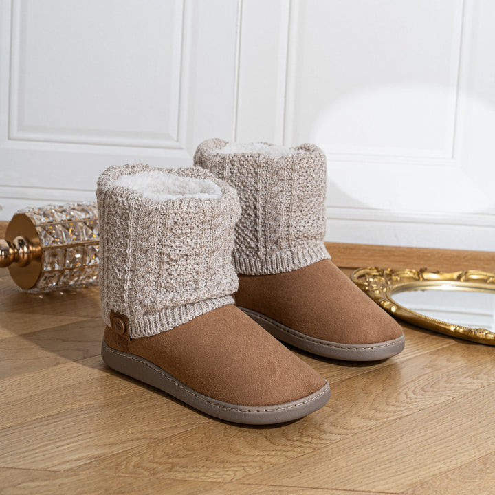 Darla – Women's Cable-Stitch Cuff Slipper Boots