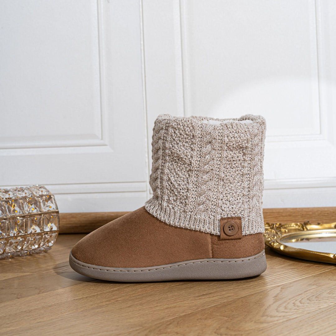Darla – Women's Cable-Stitch Cuff Slipper Boots