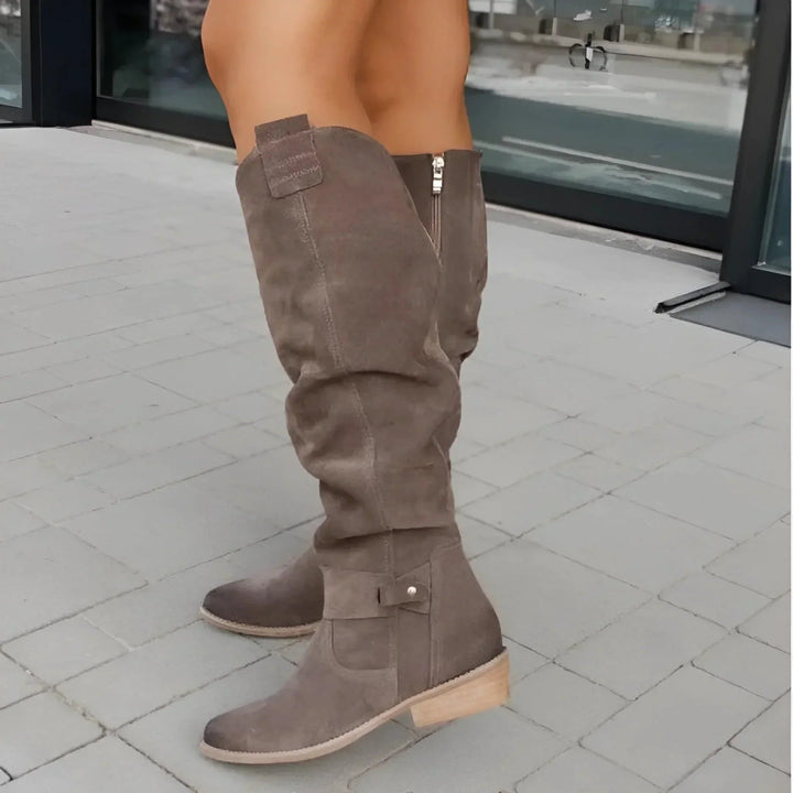 Edwina – Pointed-Toe Slouch Knee Boots for Women