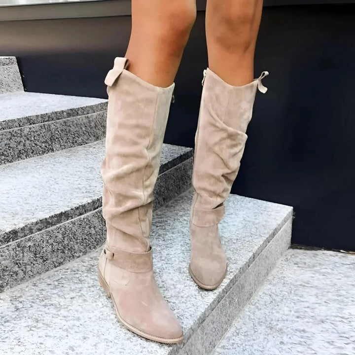 Edwina – Pointed-Toe Slouch Knee Boots for Women