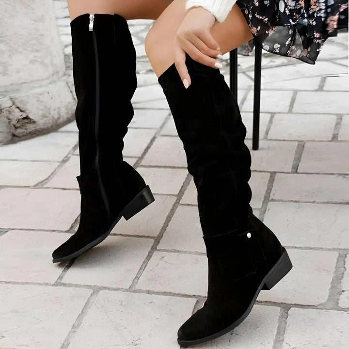 Edwina – Pointed-Toe Slouch Knee Boots for Women