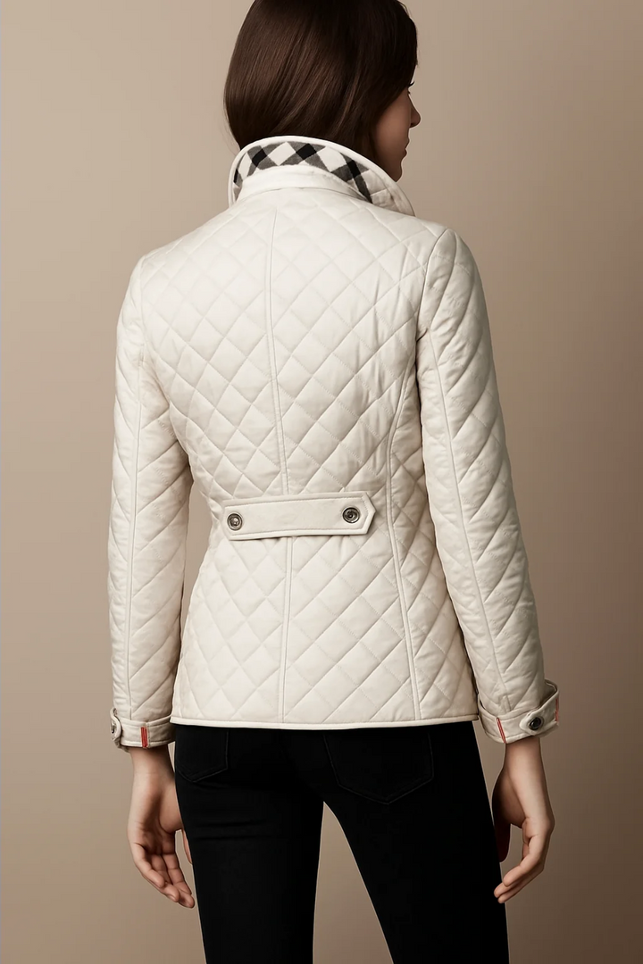 Manon – Stand Collar Diamond-Quilted Jacket for Women