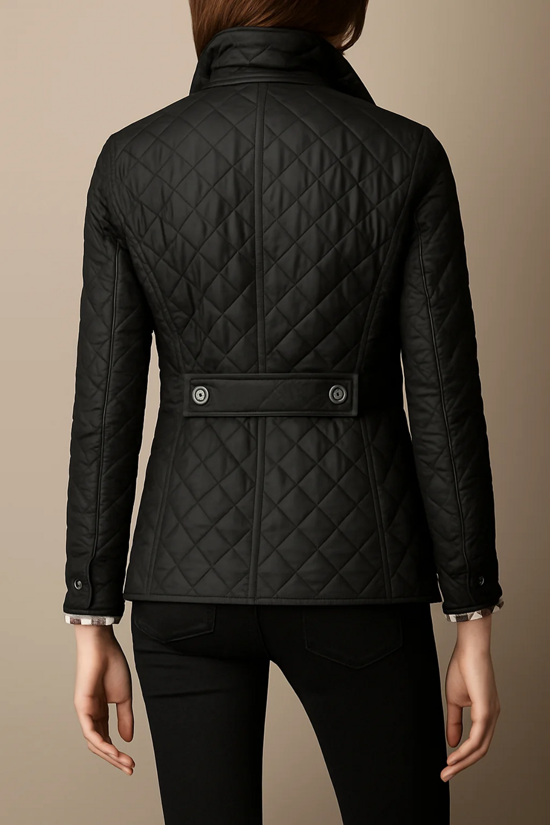 Manon – Stand Collar Diamond-Quilted Jacket for Women