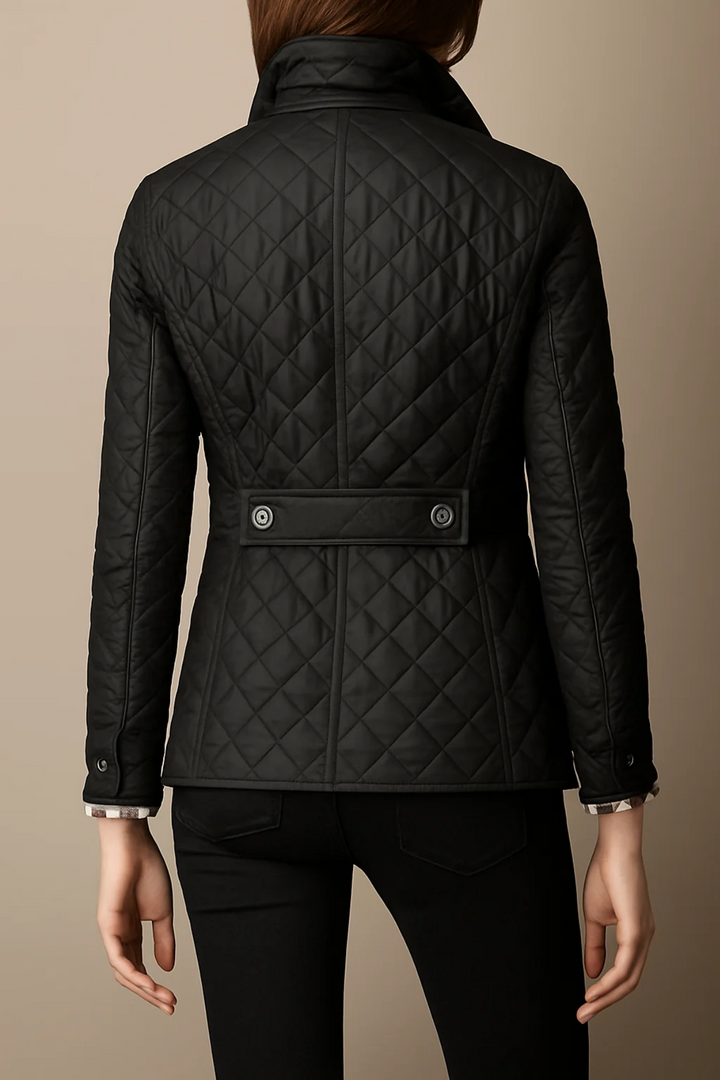 Manon – Stand Collar Diamond-Quilted Jacket for Women