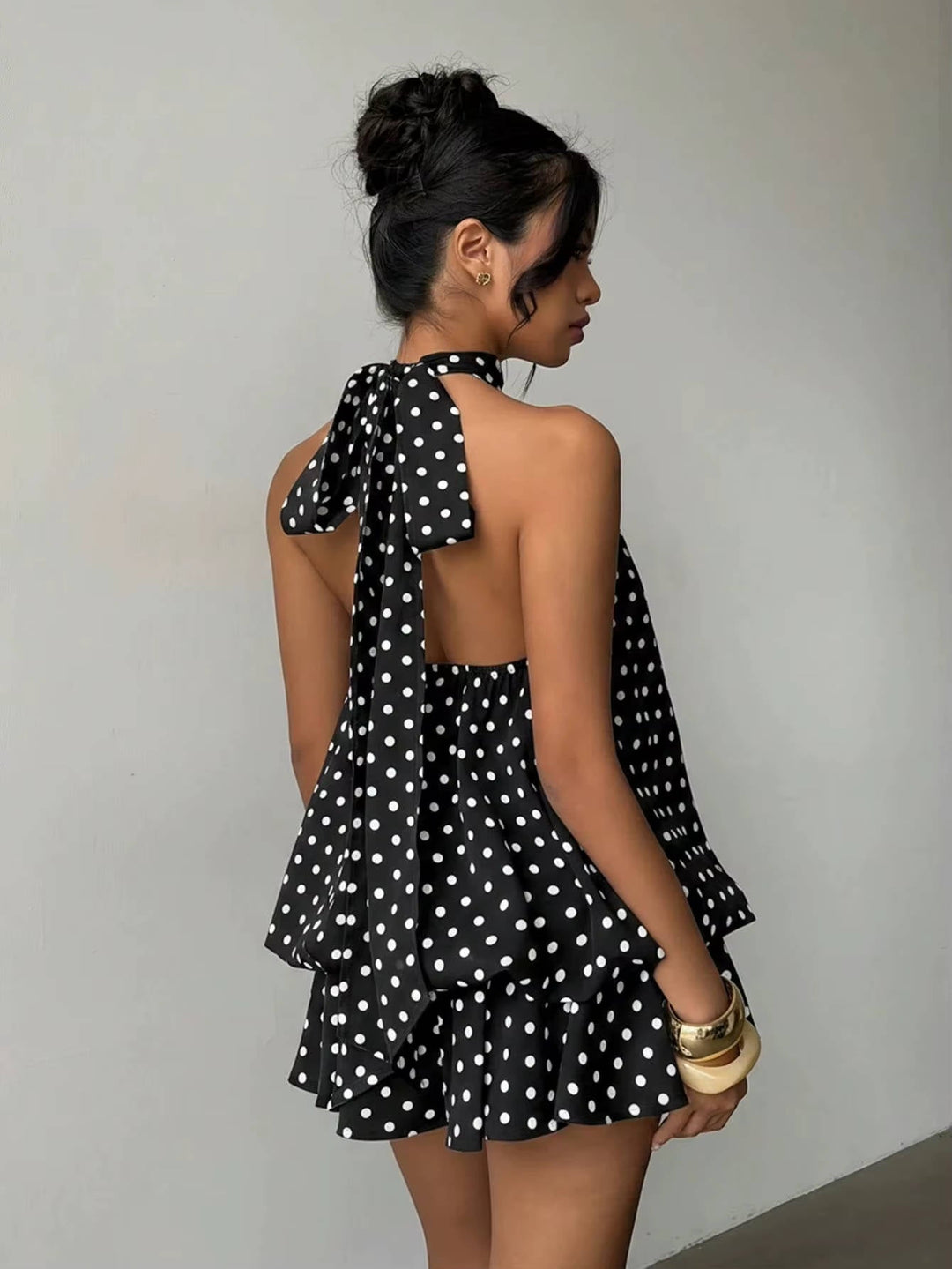 Muriel – Halter Neck Ruffle Mini Dress
