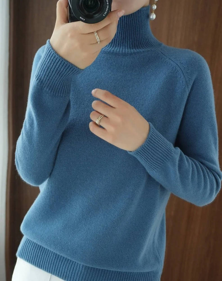 Jessa – Fine-Stitch Turtleneck Sweater for Women