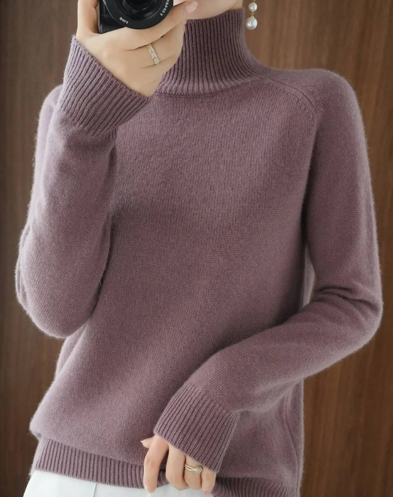 Jessa – Fine-Stitch Turtleneck Sweater for Women
