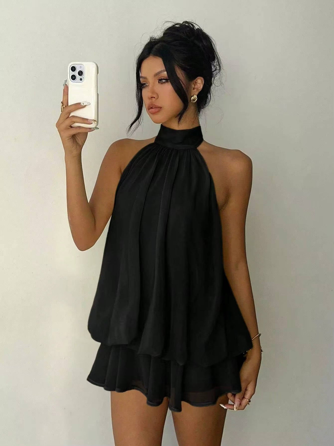 Muriel – Halter Neck Ruffle Mini Dress