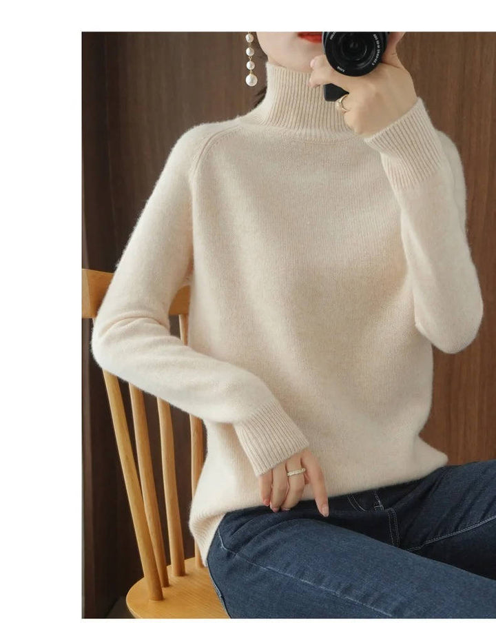 Jessa – Fine-Stitch Turtleneck Sweater for Women