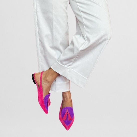 Emma – Stylish Ballet Flats with Fringe Ankle Strap Detail