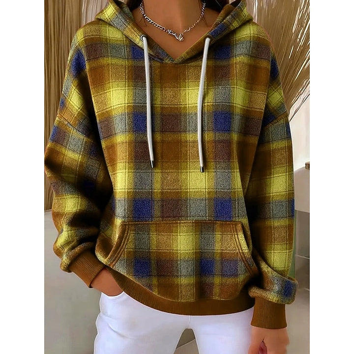 Malvina – Checked Kangaroo-Pocket Hoodie for Women