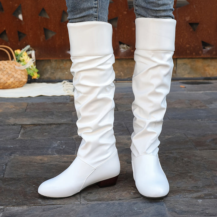 Carolina – Ruched Pull-On Over-the-Knee Boots for Women