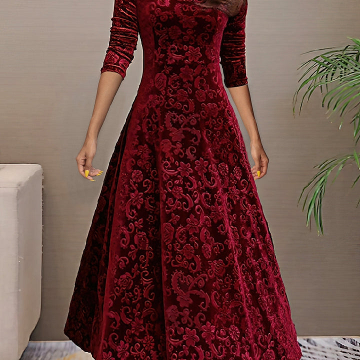 Nadya – Fit-and-Flare V-Neck Midi Dress for Women