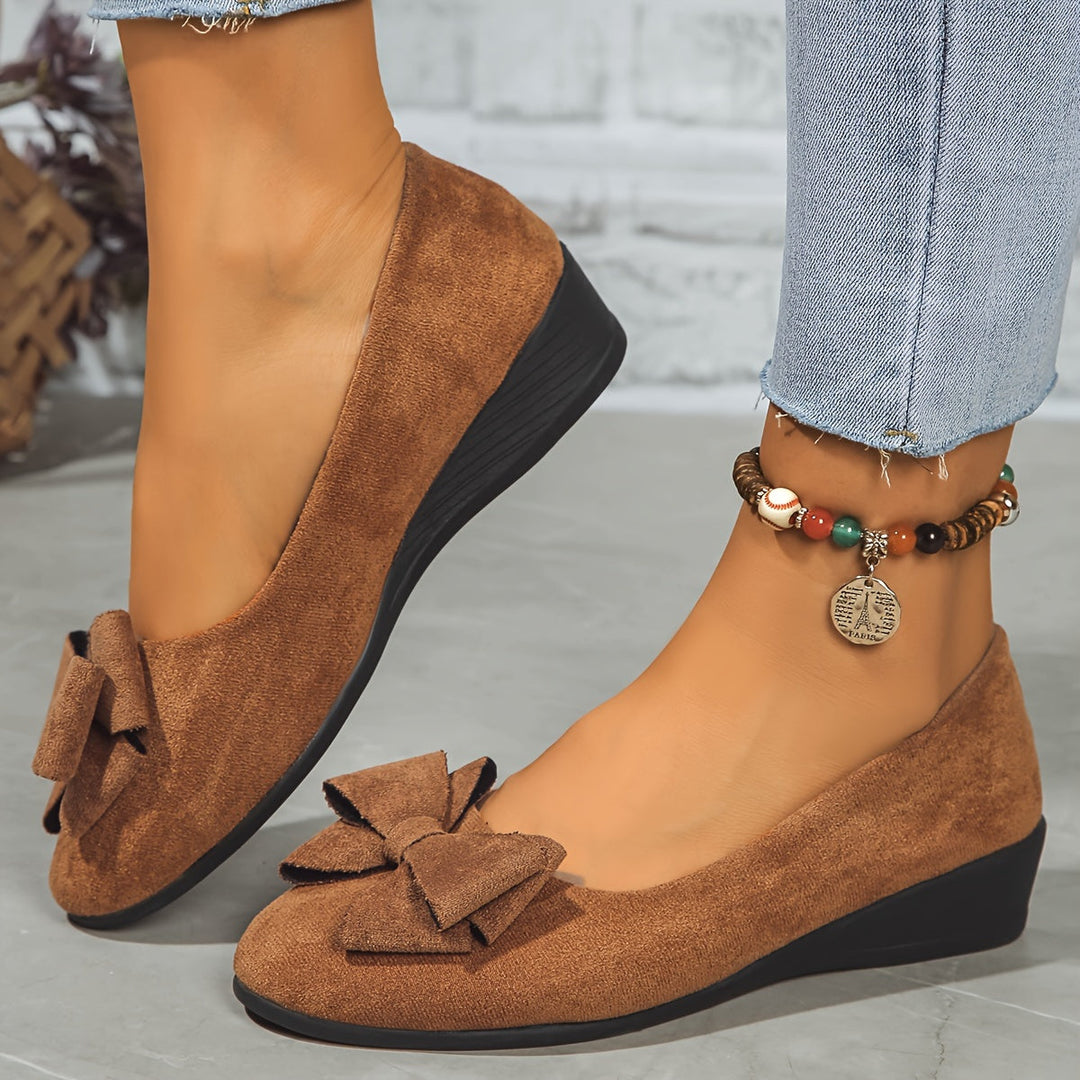 Gloria – Chic Slip-On Ballet Flats with Bow Detail