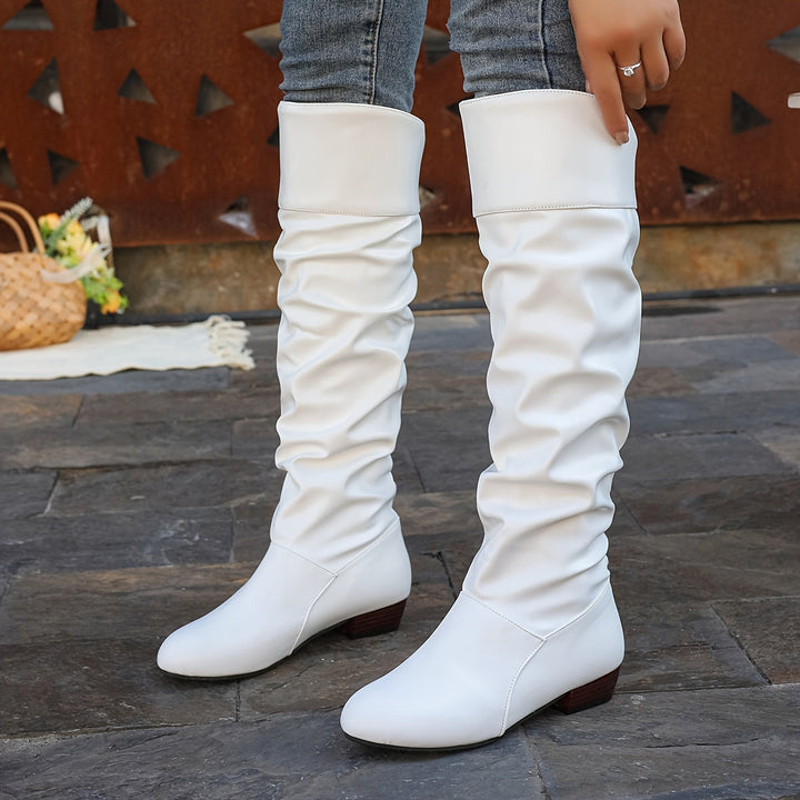 Carolina – Ruched Pull-On Over-the-Knee Boots for Women