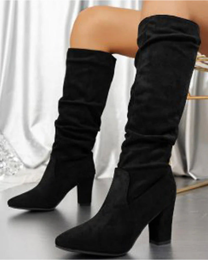 Mckenna – Slouch Block Heel Knee-High Boots for Women