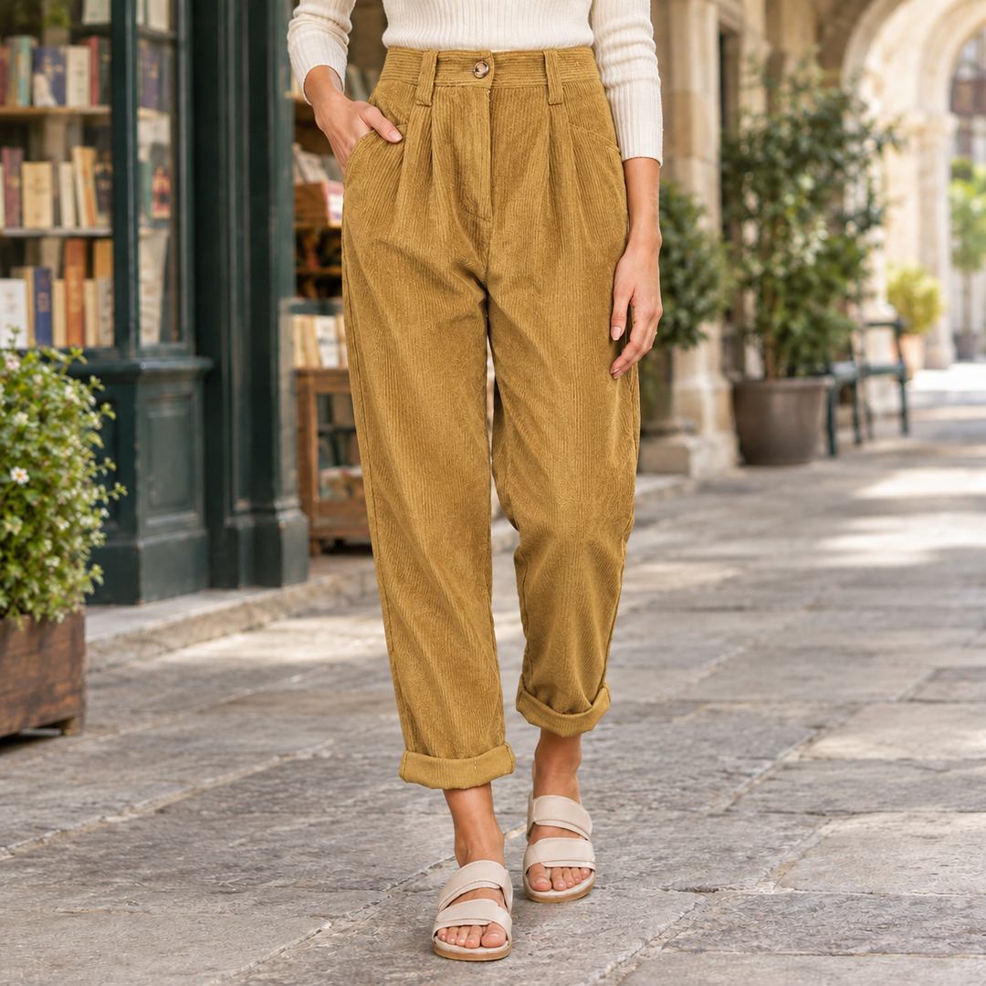 Effie – Women's Relaxed Tapered Corduroy-Look Pants