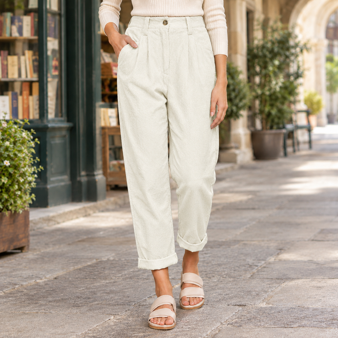 Effie – Women's Relaxed Tapered Corduroy-Look Pants