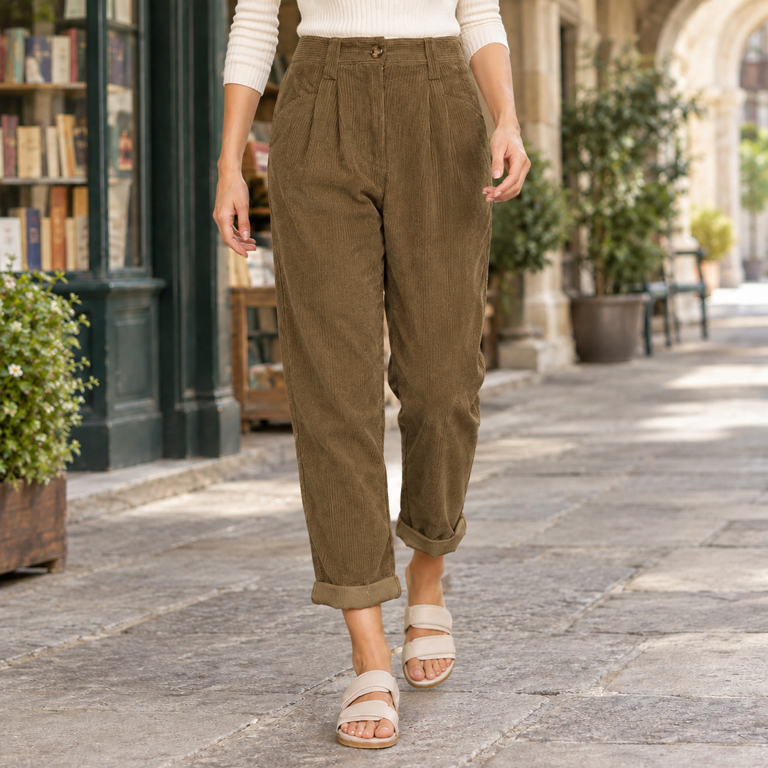 Effie – Women's Relaxed Tapered Corduroy-Look Pants