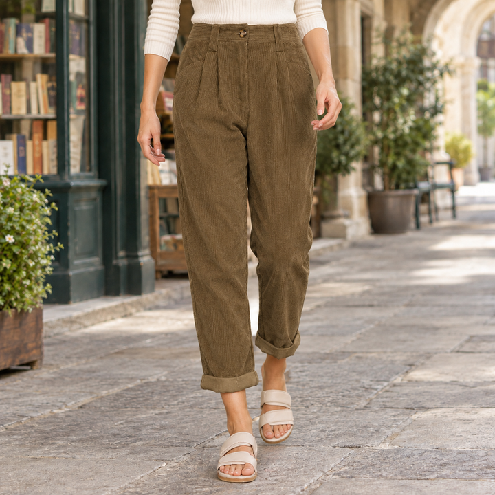 Effie – Women's Relaxed Tapered Corduroy-Look Pants