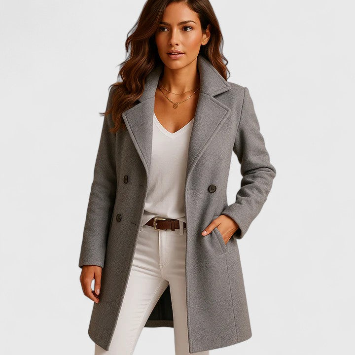 Livia – Tailored Wool-Look Coat with Notch Lapel