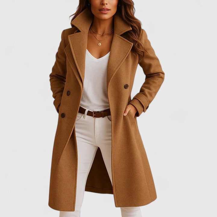 Livia – Tailored Wool-Look Coat with Notch Lapel