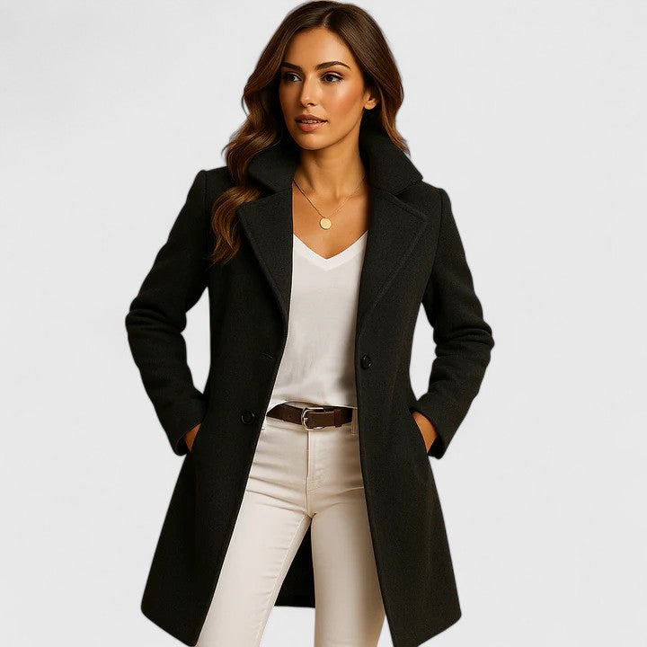 Livia – Tailored Wool-Look Coat with Notch Lapel