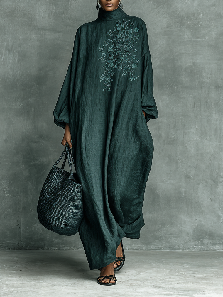 Nadine – Mock Neck Oversized Maxi Dress for Women