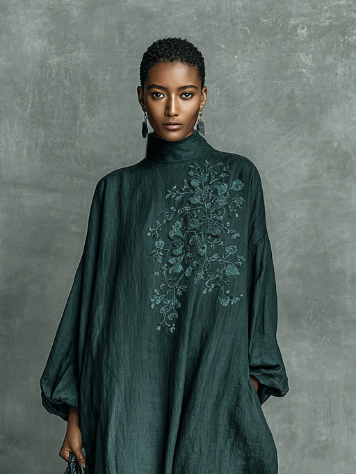 Nadine – Mock Neck Oversized Maxi Dress for Women