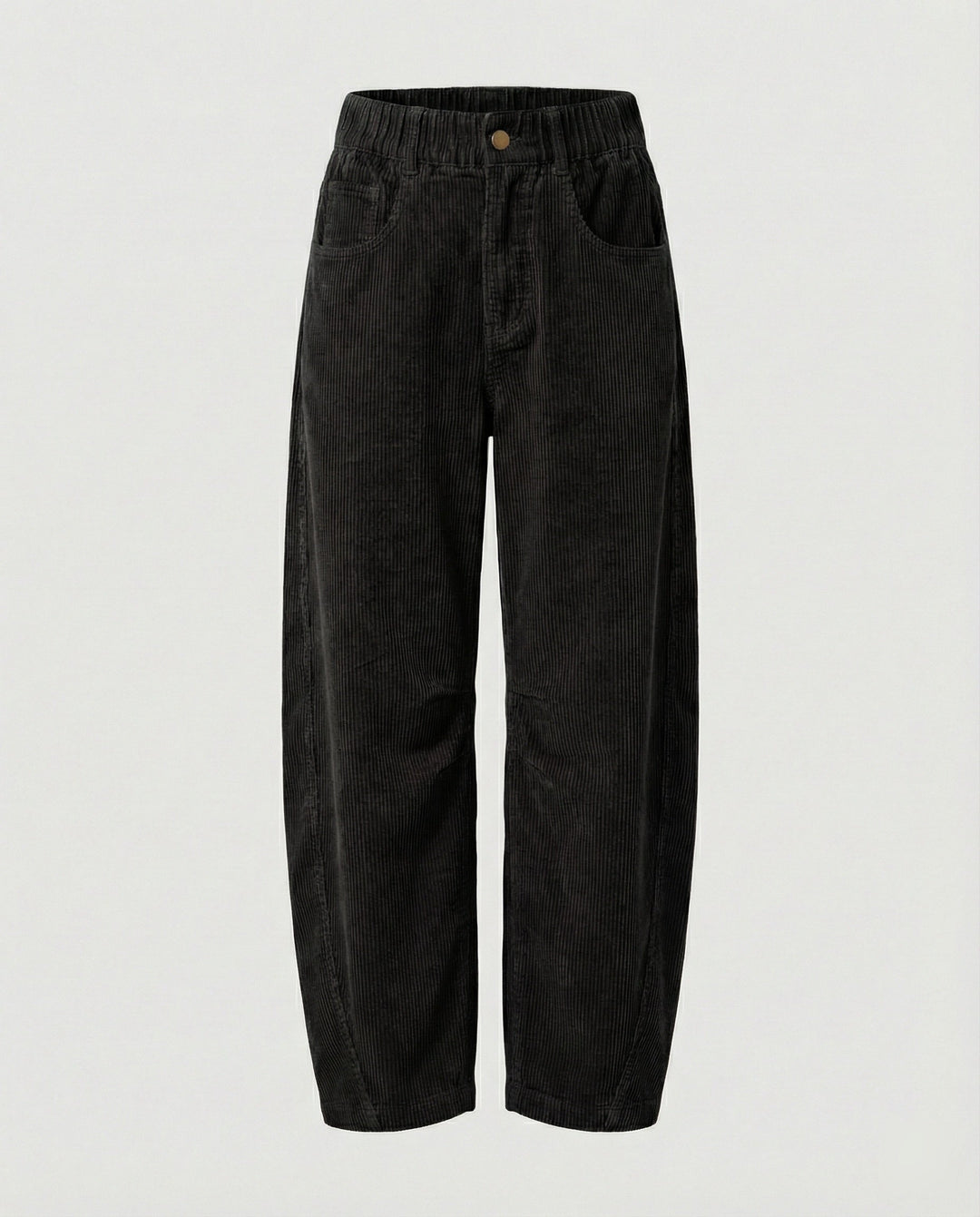 Eudora – Women's Barrel-Leg Corduroy-Look Pants with Elastic Waist