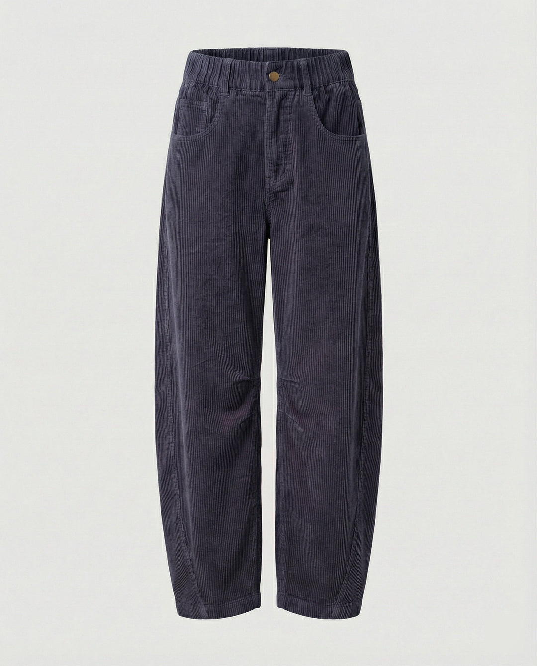 Eudora – Women's Barrel-Leg Corduroy-Look Pants with Elastic Waist