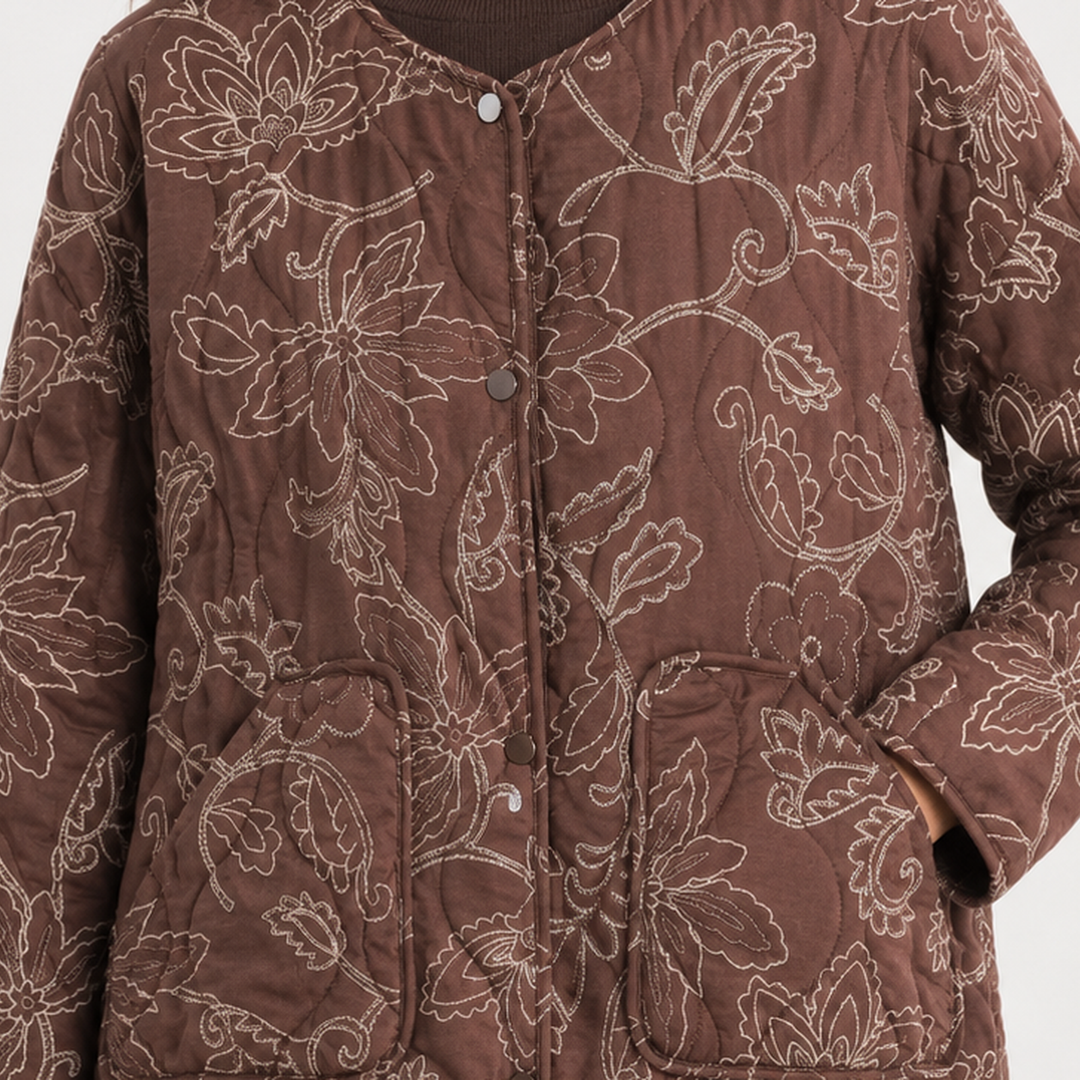 Evianna – Women's Floral Embroidered Quilted Jacket