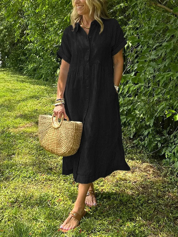 Ivy – Button-Up Casual Shirt Dress