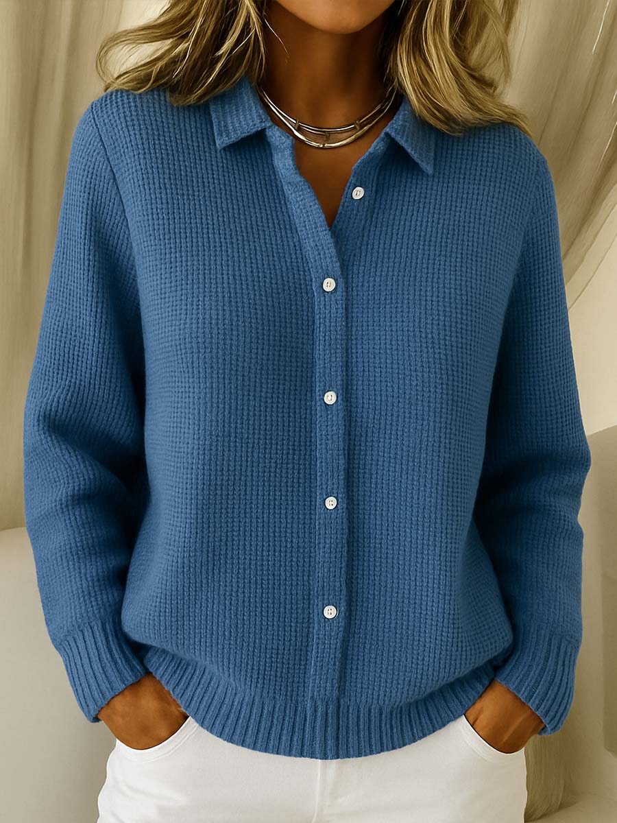 Talitha – Collared Button-Front Cardigan for Women