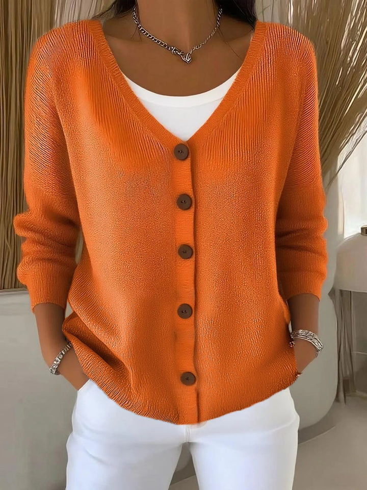 Greta – V-Neck Button-Front Cardigan for Fall