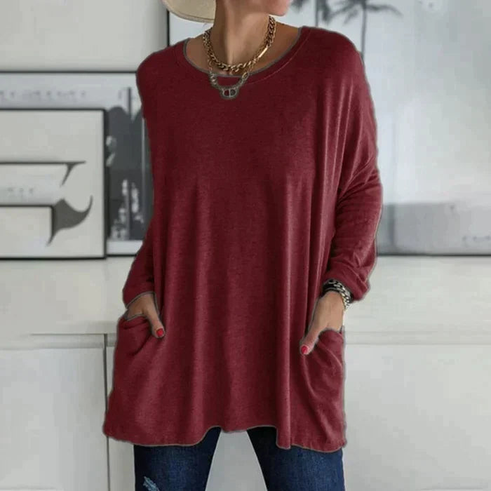 Anne – Oversized Tunic Top with Pockets