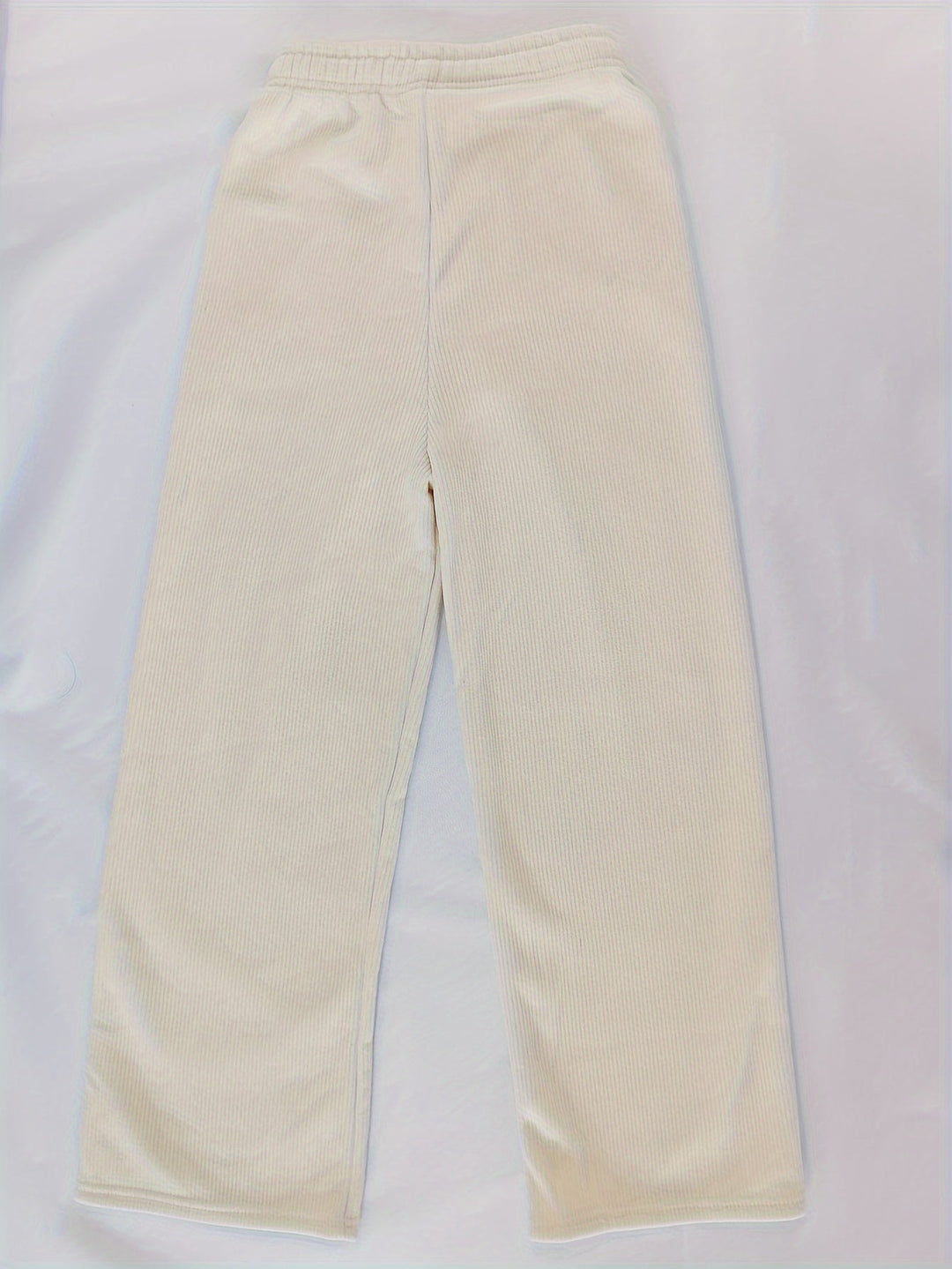 Fleece-Lined Wide-Leg Lounge Pants Women's Corduroy – Casual Winter Home Wear, Thermal Comfort