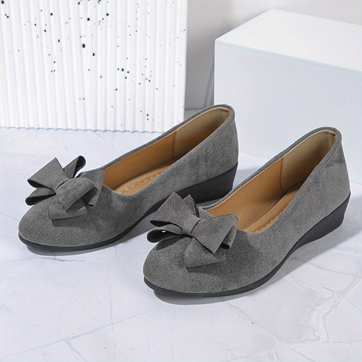 Gloria – Chic Slip-On Ballet Flats with Bow Detail