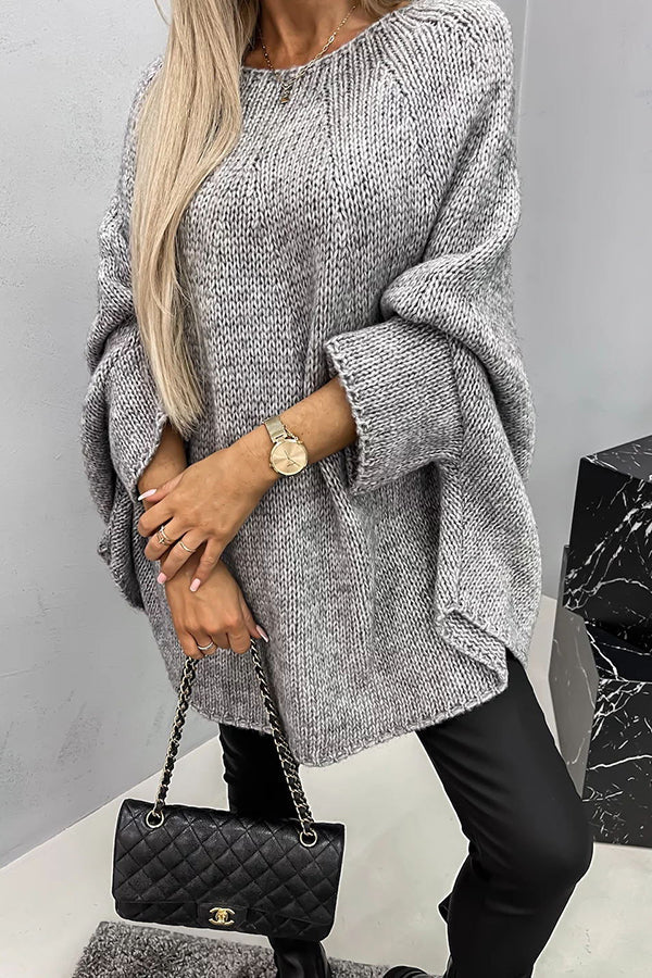 Yara – Chunky Ribbed Dolman Sleeve Sweater for Women
