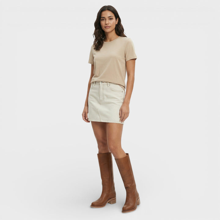 Bottes hautes femme, bout rond, talon bloc épais, à enfiler.