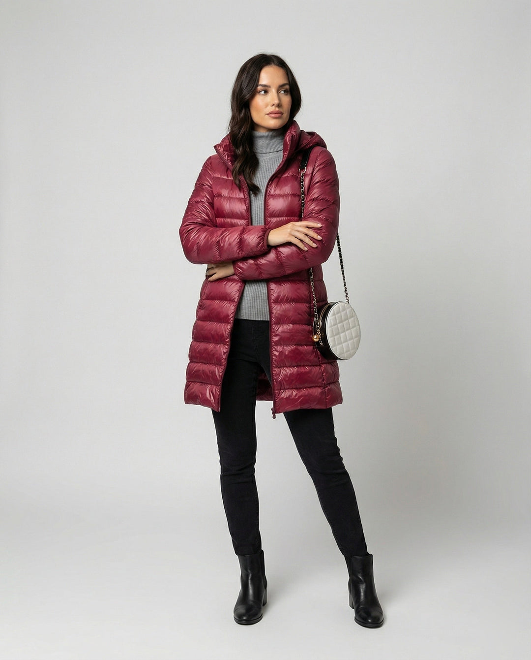 Marion – Hooded Down-Look Puffer Coat, Lightweight