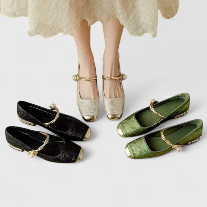 Raquel – Square Toe Mary Janes with Block Heel