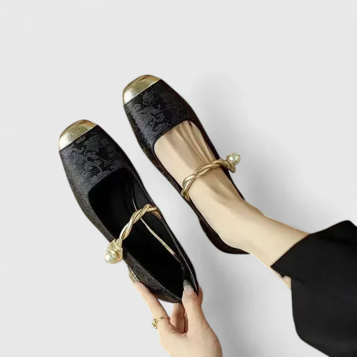 Raquel – Square Toe Mary Janes with Block Heel