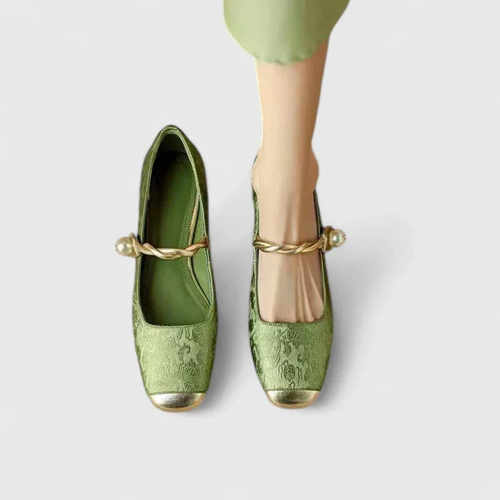 Raquel – Square Toe Mary Janes with Block Heel