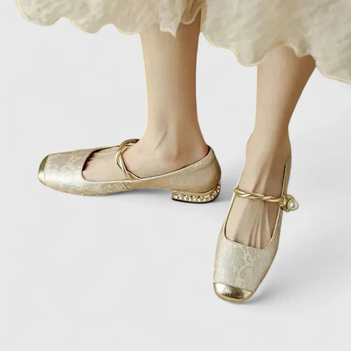 Raquel – Square Toe Mary Janes with Block Heel