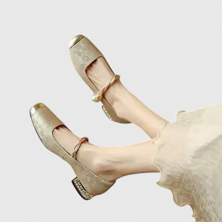 Raquel – Square Toe Mary Janes with Block Heel