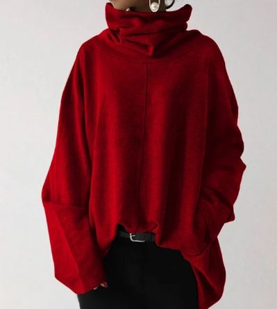 Kalani – Cowl-Neck Oversized Sweatshirt with Split Cuffs