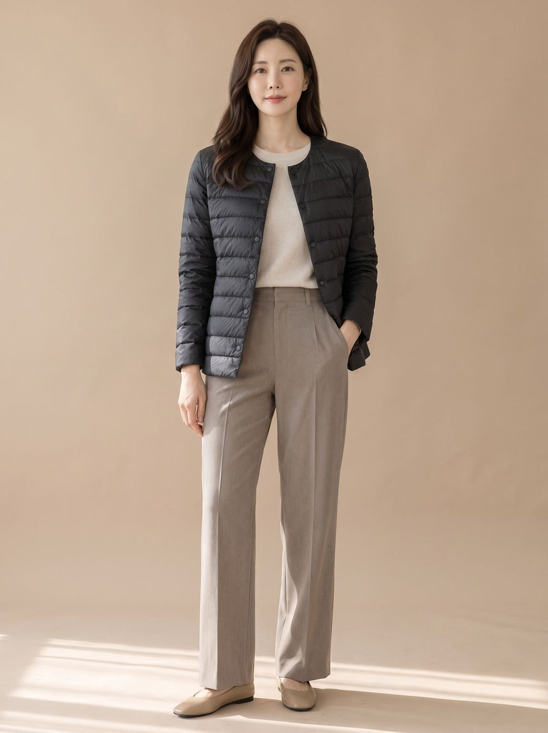 Ginny – Women's Collarless Lightweight Puffer Jacket