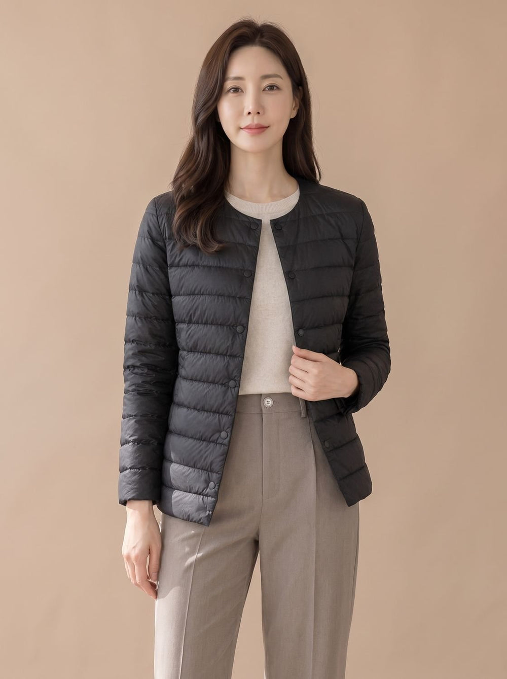 Ginny – Women's Collarless Lightweight Puffer Jacket