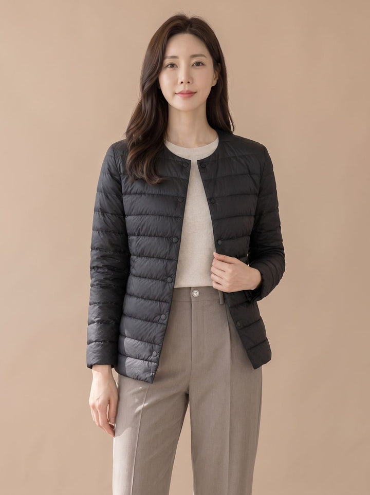 Ginny – Women's Collarless Lightweight Puffer Jacket